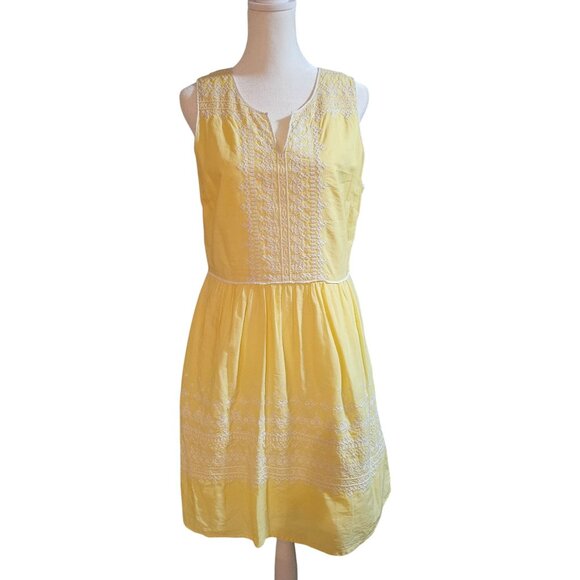 Vineyard Vines Buttercream Yellow  Embroidered Easter Spring  Mini Dress 6 - Picture 3 of 16